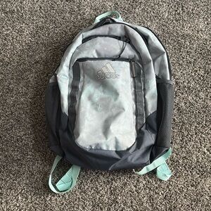 Blue and grey adidas back pack